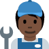 🧑🏿‍🔧 mechanic: dark skin tone display on Twitter